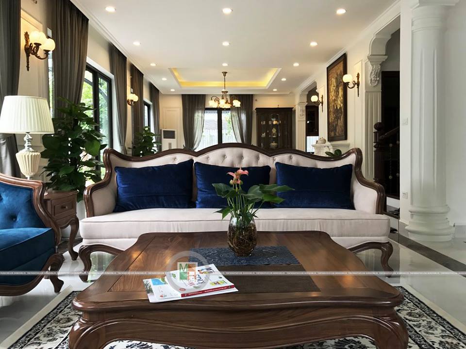 Thi công nội thất phòng khách biệt thự Văn Giang Hưng Yên Thi công nội thất biệt thự Văn Giang Hưng Yên