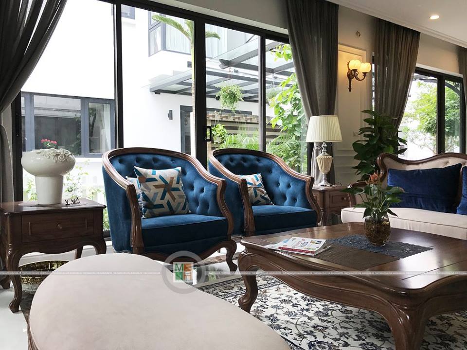 Thi công nội thất phòng khách biệt thự Văn Giang Hưng Yên Thi công nội thất biệt thự Văn Giang Hưng Yên