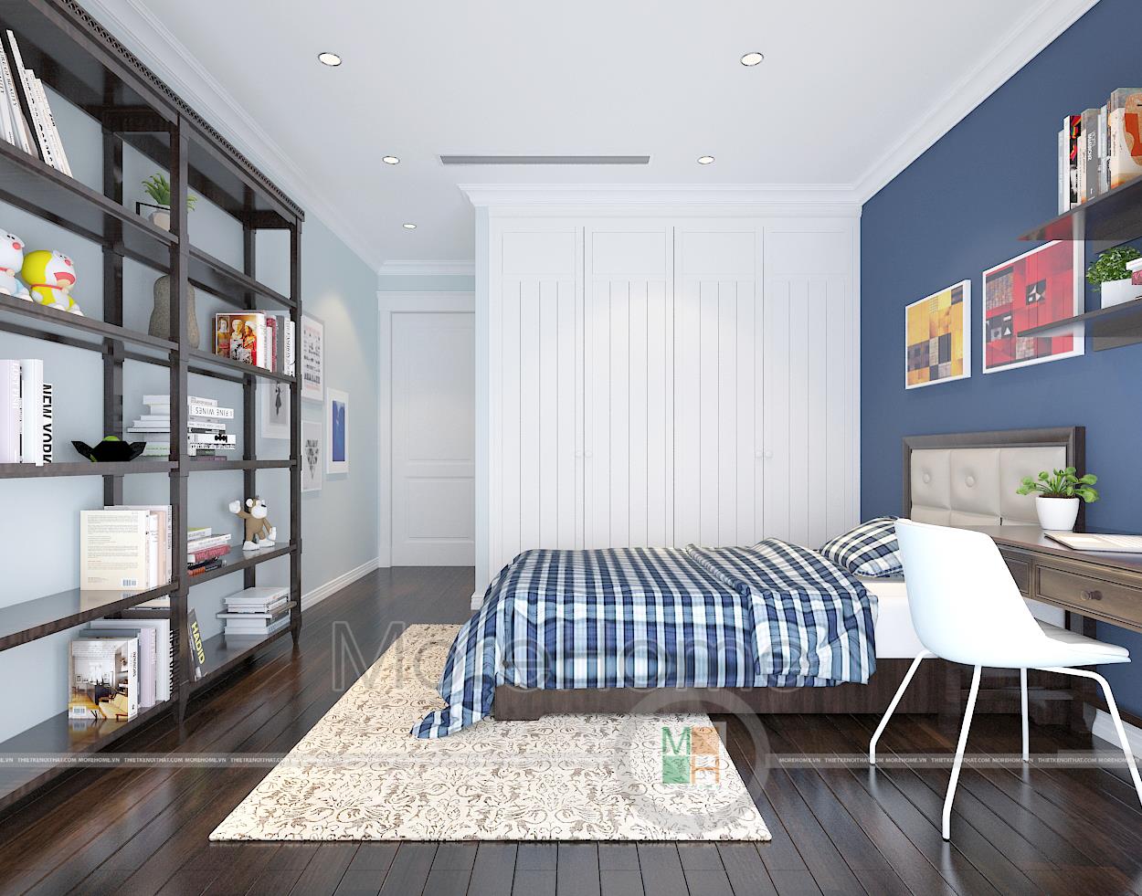 Thiết kế và thi công nội thất đồ gỗ chung cư Goldmark City - Chị Hạnh 