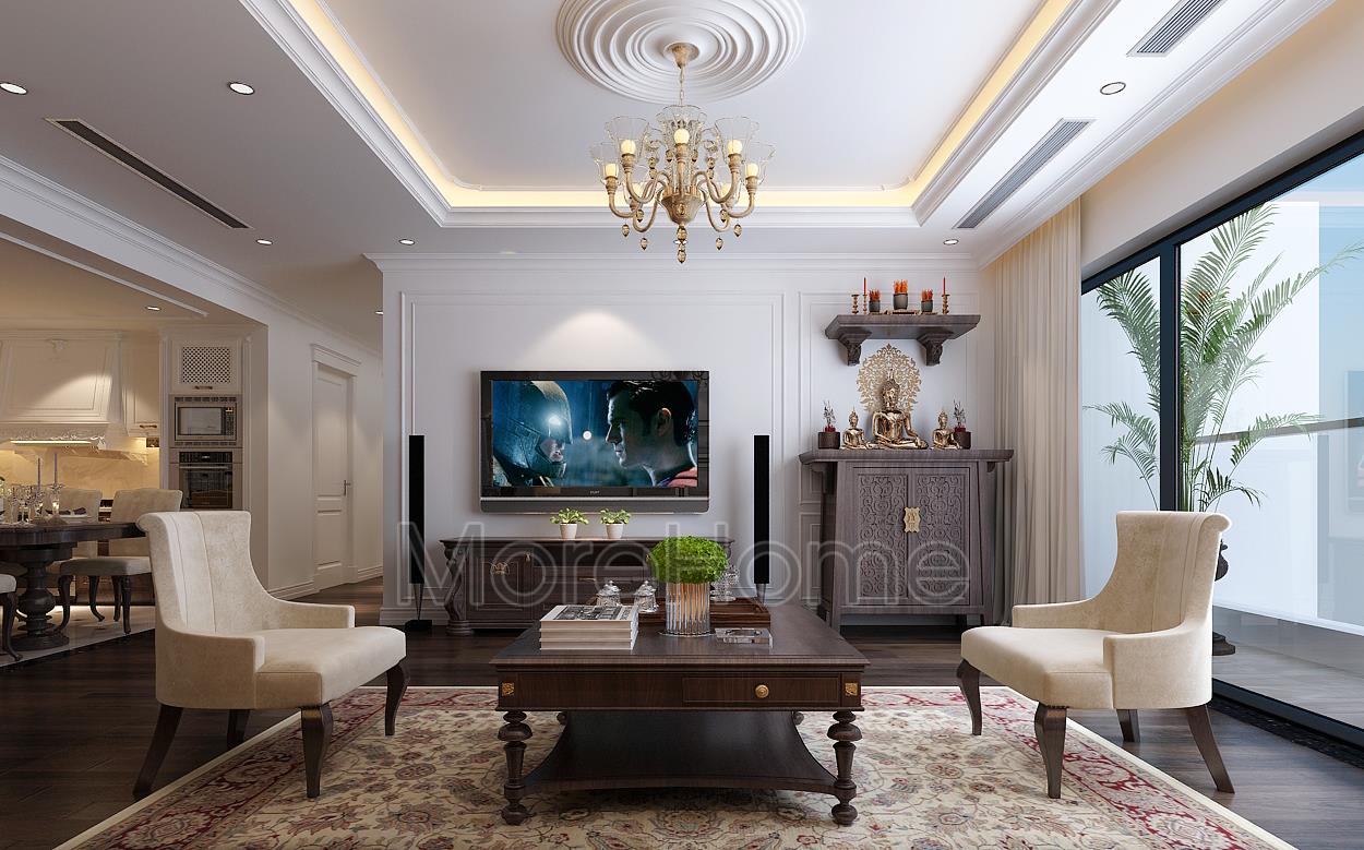 Thiết kế và thi công nội thất đồ gỗ chung cư Goldmark City - Chị Hạnh 