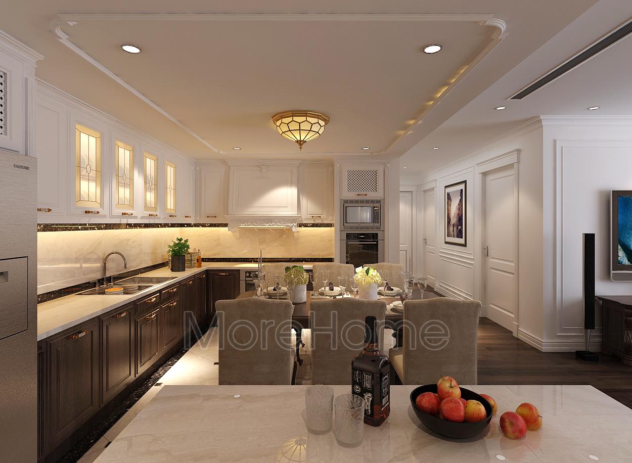 Thiết kế và thi công nội thất đồ gỗ chung cư Goldmark City - Chị Hạnh 