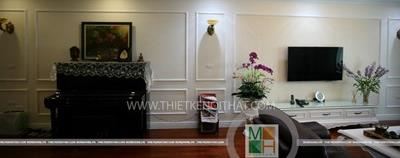 Thi công giấy dán tường tại Mandarin Garden Hòa Phát - Anh Tuấn
